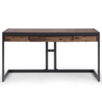 Bureau industriel individuel – Bois d'acacia et cadre en métal, plusieurs coloris