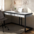 Bureau industriel individuel – Bois d'acacia et cadre en métal, plusieurs coloris