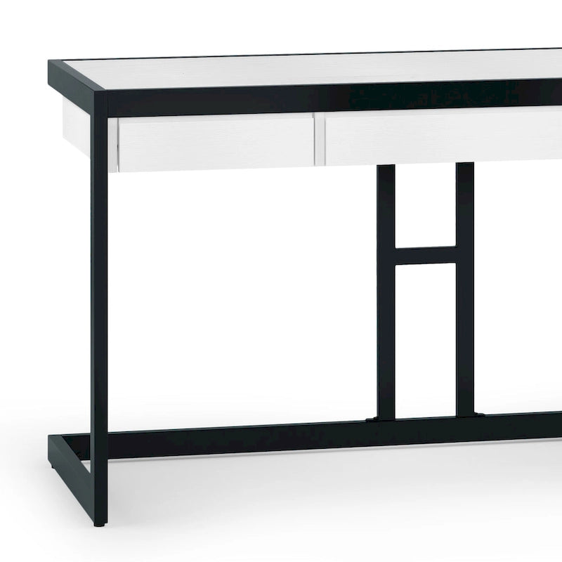 Bureau industriel individuel – Bois d'acacia et cadre en métal, plusieurs coloris