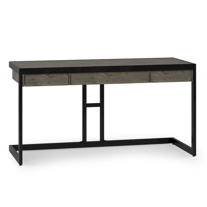 Bureau industriel individuel – Bois d'acacia et cadre en métal, plusieurs coloris