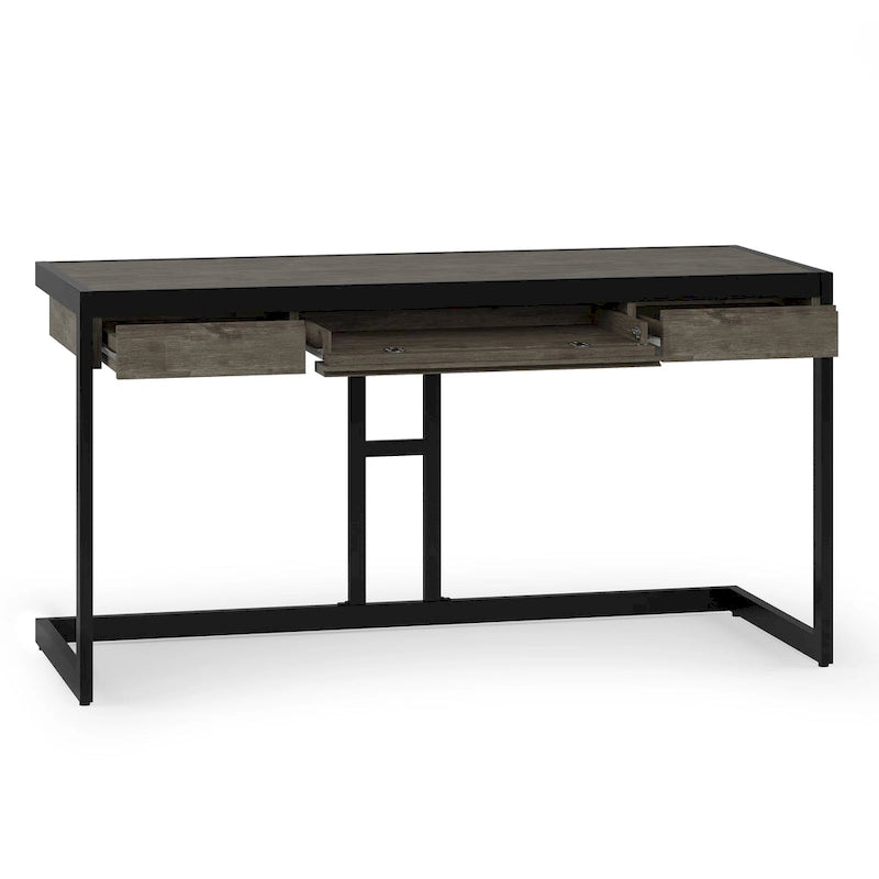 Bureau industriel individuel – Bois d'acacia et cadre en métal, plusieurs coloris
