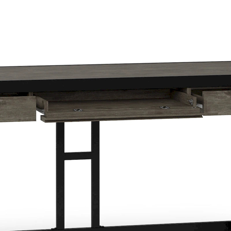 Bureau industriel individuel – Bois d'acacia et cadre en métal, plusieurs coloris