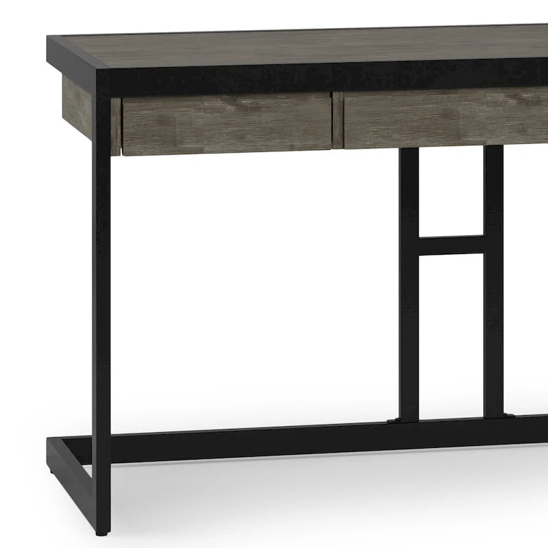 Bureau industriel individuel – Bois d'acacia et cadre en métal, plusieurs coloris