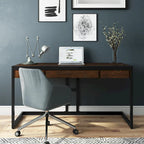 Bureau industriel individuel – Bois d'acacia et cadre en métal, plusieurs coloris