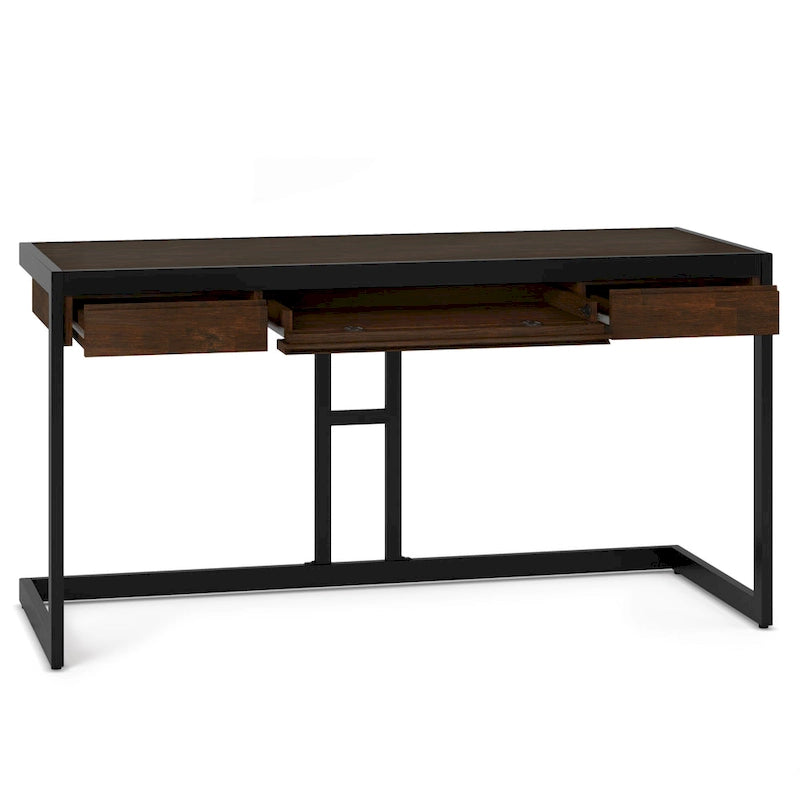 Bureau industriel individuel – Bois d'acacia et cadre en métal, plusieurs coloris