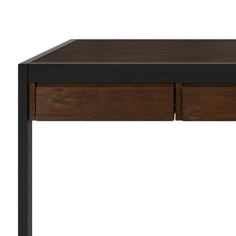 Bureau industriel individuel – Bois d'acacia et cadre en métal, plusieurs coloris