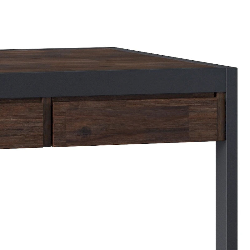 Bureau industriel individuel – Bois d'acacia et cadre en métal, plusieurs coloris