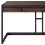 Bureau industriel individuel – Bois d'acacia et cadre en métal, plusieurs coloris