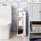 Meuble de rangement de salle de bain blanc mat, 1 porte