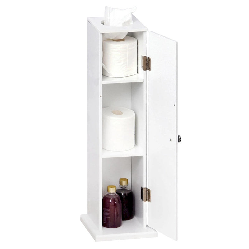 Meuble de rangement de salle de bain blanc mat, 1 porte