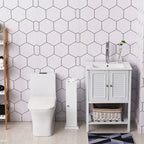 Meuble de rangement de salle de bain blanc mat, 1 porte