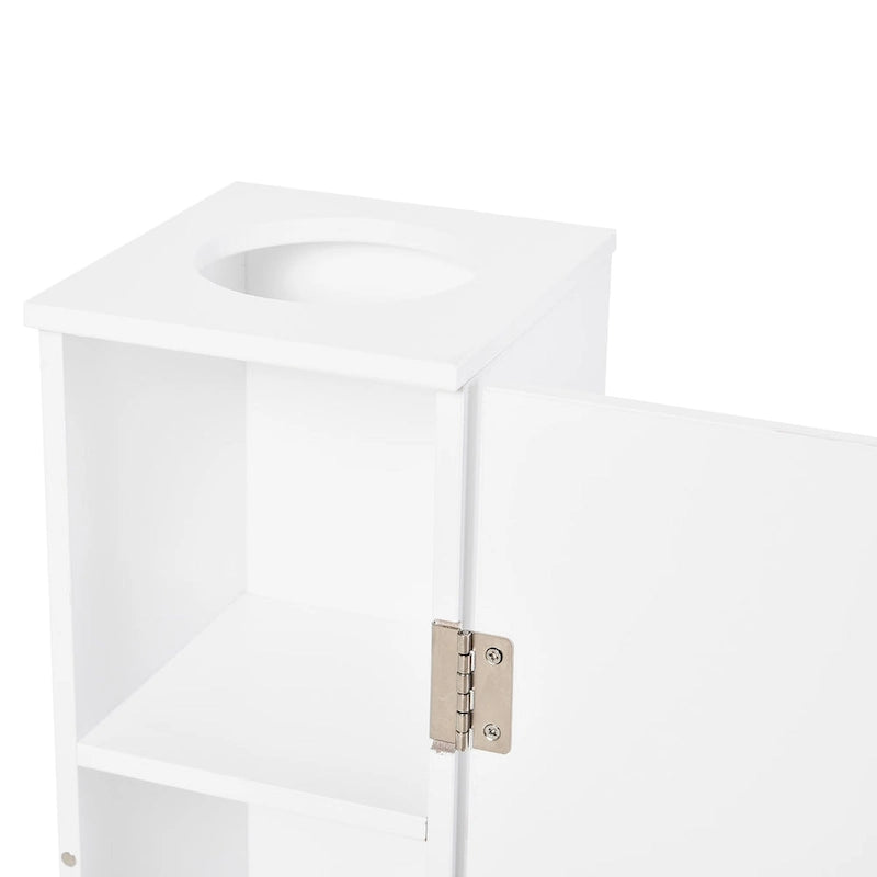Meuble de rangement de salle de bain blanc mat, 1 porte