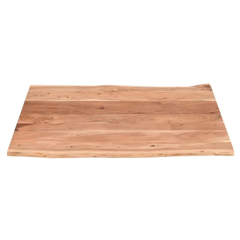 Table basse rectangulaire en acacia à bords bruts marron et noir avec piétement luge en métal