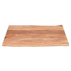 Table basse rectangulaire en acacia à bords bruts marron et noir avec piétement luge en métal