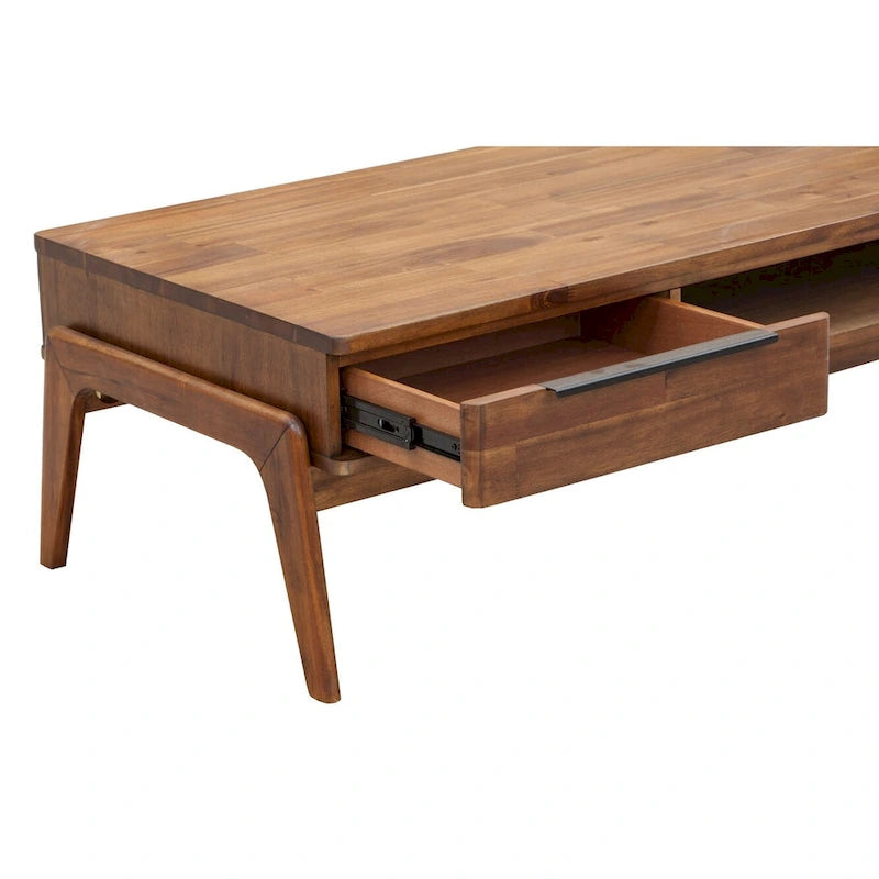Table basse en acacia marron, style Mid-Century, 1 place
