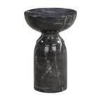 Table d'appoint ronde en marbre noir pour 1 personne
