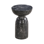 Table d'appoint ronde en marbre noir pour 1 personne