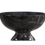 Table d'appoint ronde en marbre noir pour 1 personne
