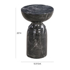 Table d'appoint ronde en marbre noir pour 1 personne