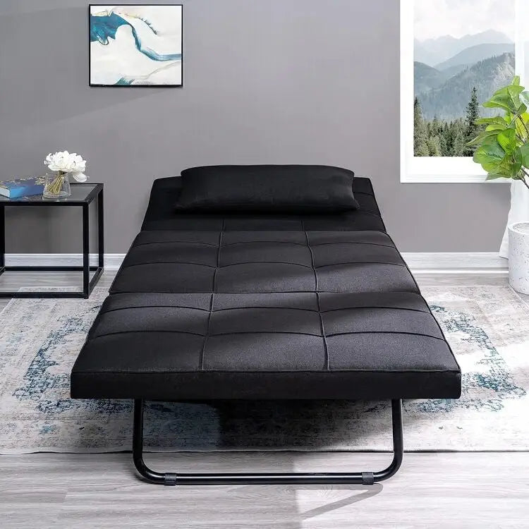 Pouf convertible 4-en-1, Lin, Gris / Crème / Blanc / Noir, Unité et Lot de 2