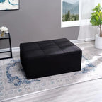Pouf convertible 4-en-1, Lin, Gris / Crème / Blanc / Noir, Unité et Lot de 2
