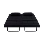 Pouf convertible 4-en-1, Lin, Gris / Crème / Blanc / Noir, Unité et Lot de 2