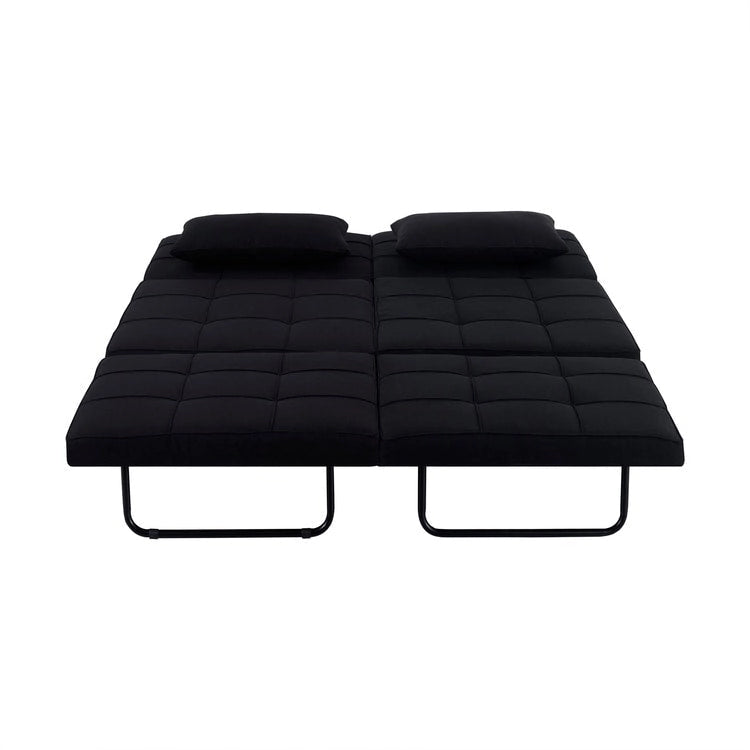 Pouf convertible 4-en-1, Lin, Gris / Crème / Blanc / Noir, Unité et Lot de 2