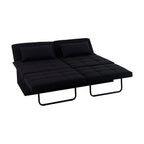 Pouf convertible 4-en-1, Lin, Gris / Crème / Blanc / Noir, Unité et Lot de 2