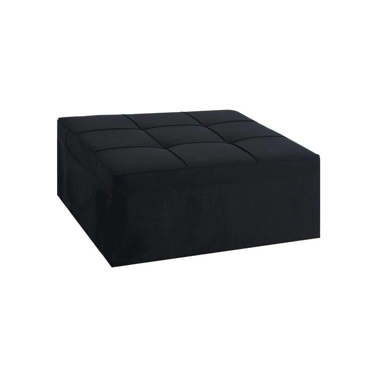 Pouf convertible 4-en-1, Lin, Gris / Crème / Blanc / Noir, Unité et Lot de 2