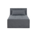 Pouf convertible 4-en-1, Lin, Gris / Crème / Blanc / Noir, Unité et Lot de 2