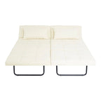 Pouf convertible 4-en-1, Lin, Gris / Crème / Blanc / Noir, Unité et Lot de 2