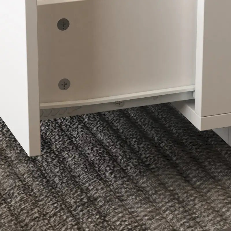 Table Basse Blanche 2 Tiroirs avec Éclairage LED 7 Couleurs – 55.1W