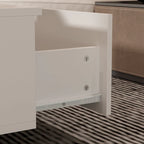 Table Basse Blanche 2 Tiroirs avec Éclairage LED 7 Couleurs – 55.1W
