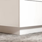 Table Basse Blanche 2 Tiroirs avec Éclairage LED 7 Couleurs – 55.1W