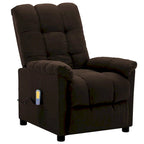 Fauteuil inclinable de massage en tissu marron, 1 place, 29,1" x 39" x 40,2"