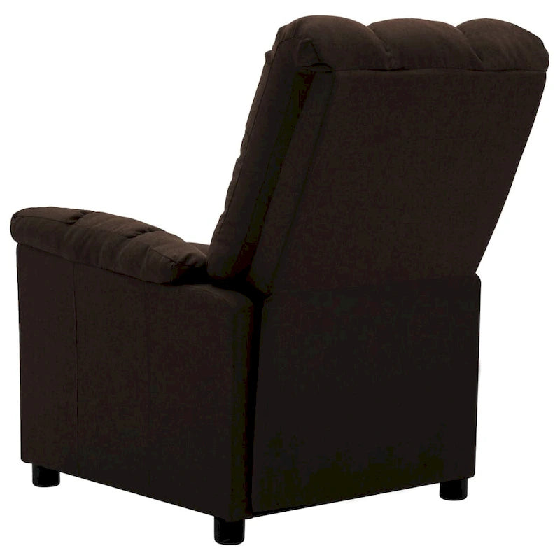 Fauteuil inclinable de massage en tissu marron, 1 place, 29,1" x 39" x 40,2"