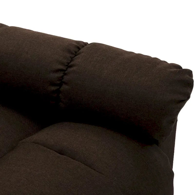 Fauteuil inclinable de massage en tissu marron, 1 place, 29,1" x 39" x 40,2"