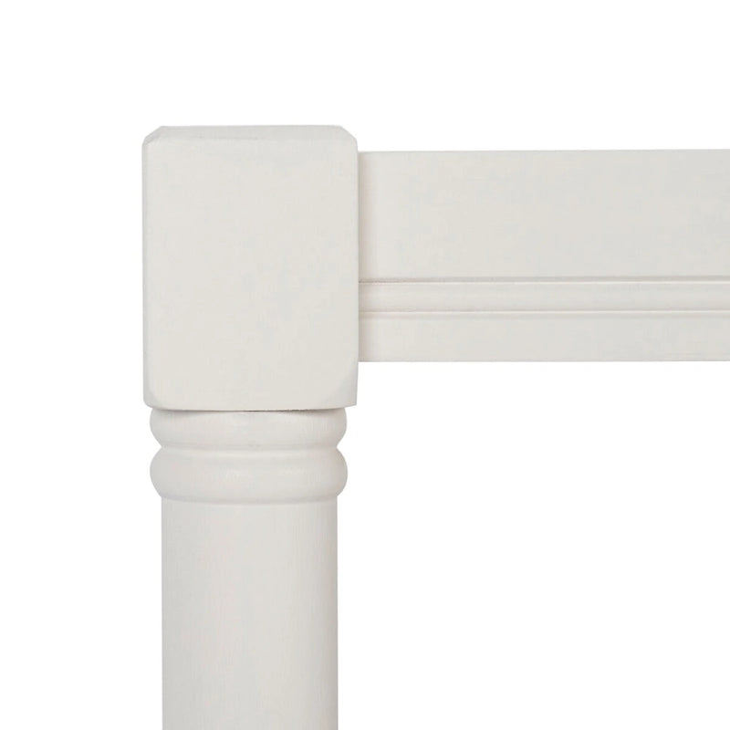 Table basse en pin blanc à pieds fuseau avec étagère inférieure