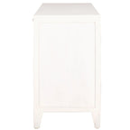 Meuble TV 2 portes 2 étagères en bois de manguier blanchi, 42"L x 15"P x 26"H