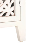 Meuble TV 2 portes 2 étagères en bois de manguier blanchi, 42"L x 15"P x 26"H