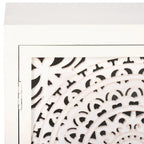 Meuble TV 2 portes 2 étagères en bois de manguier blanchi, 42"L x 15"P x 26"H