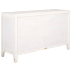 Meuble TV 2 portes 2 étagères en bois de manguier blanchi, 42"L x 15"P x 26"H