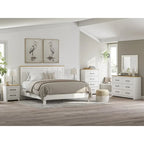 Tête de lit à panneaux bicolores blanc et marron – Grand lit / Très grand lit / Lit double