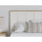Tête de lit à panneaux bicolores blanc et marron – Grand lit / Très grand lit / Lit double