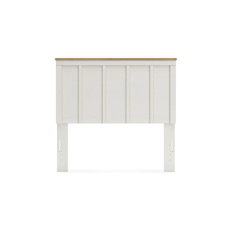 Tête de lit à panneaux bicolores blanc et marron – Grand lit / Très grand lit / Lit double