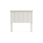 Tête de lit à panneaux bicolores blanc et marron – Grand lit / Très grand lit / Lit double