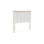 Tête de lit à panneaux bicolores blanc et marron – Grand lit / Très grand lit / Lit double