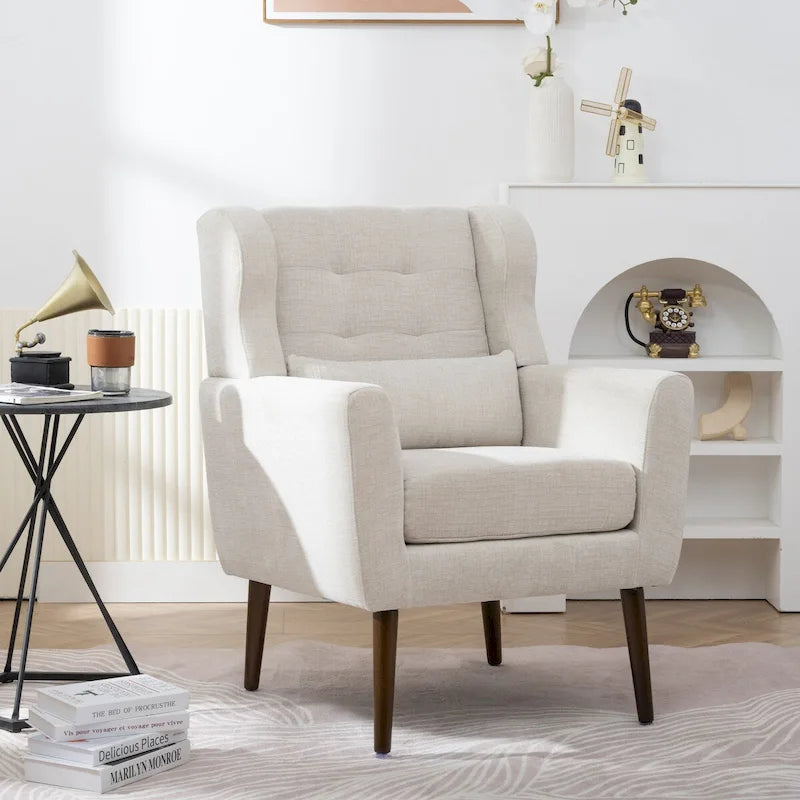 Fauteuil d'appoint rembourré en chenille, une place, 7 coloris