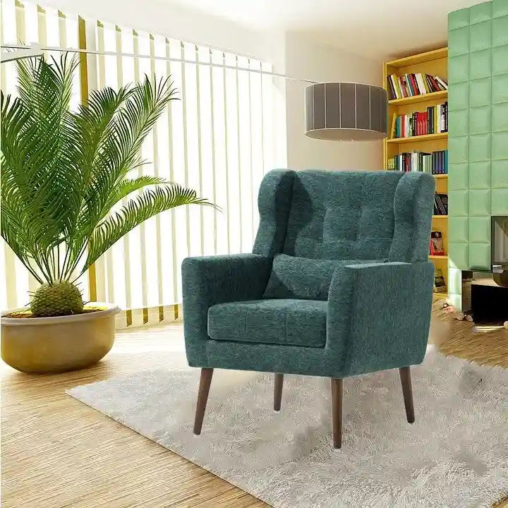 Fauteuil d'appoint rembourré en chenille, une place, 7 coloris