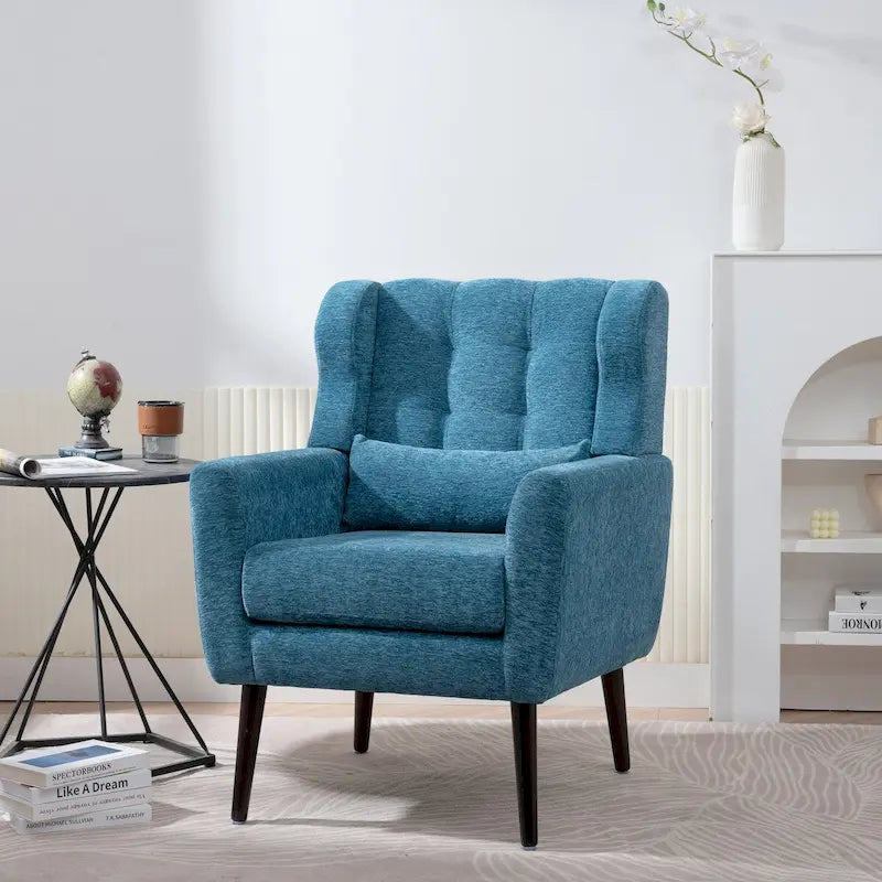 Fauteuil d'appoint rembourré en chenille, une place, 7 coloris
